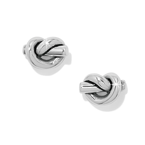 Interlock Silver Post Earring
