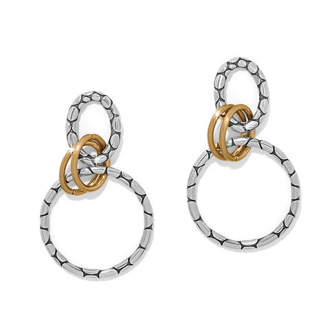 Pebble Link 2 Tone Earrings