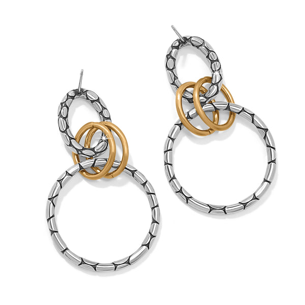 Pebble Link 2 Tone Earrings