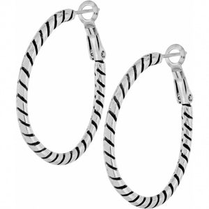 Twist Oval Hoop Charm Earrings