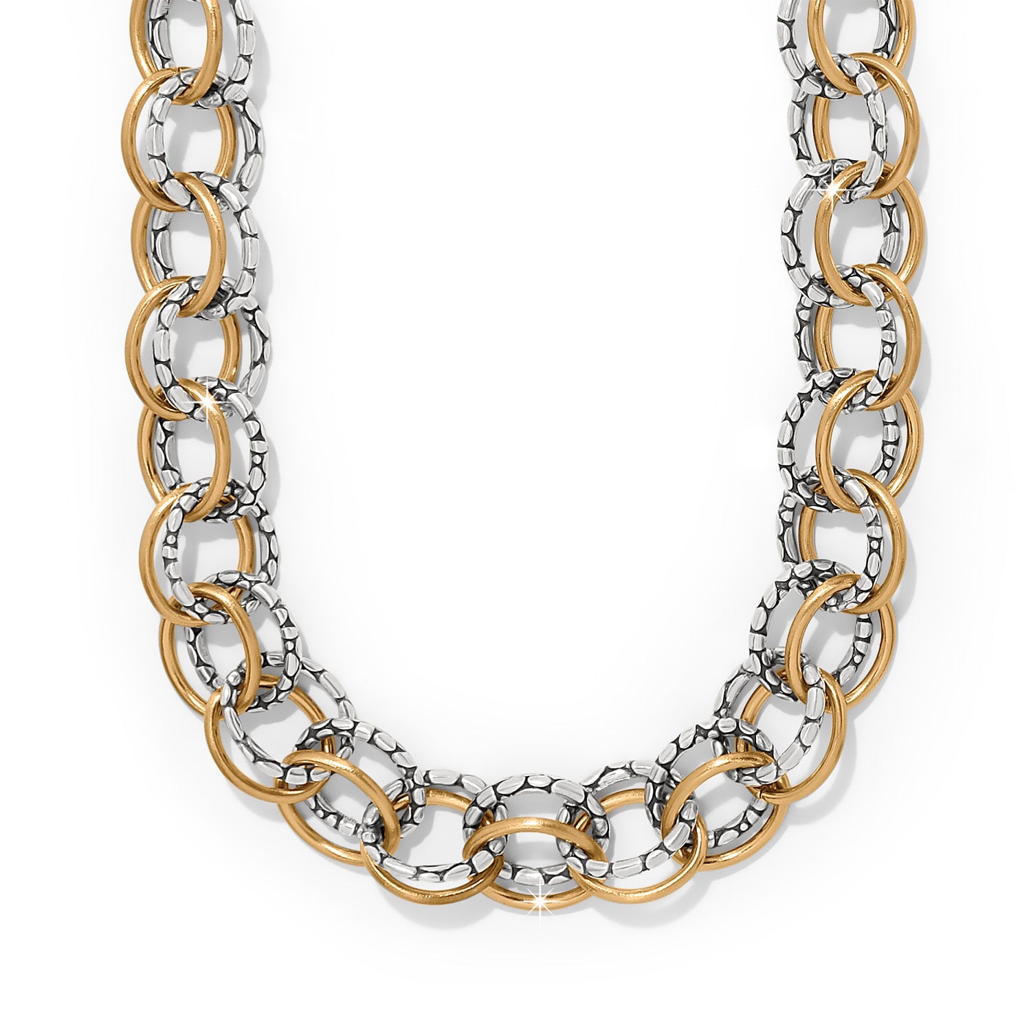 Pebble Link 2 Tone Necklace