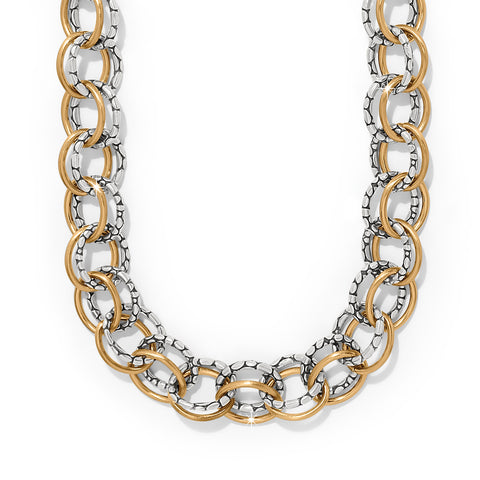 Pebble Link 2 Tone Necklace