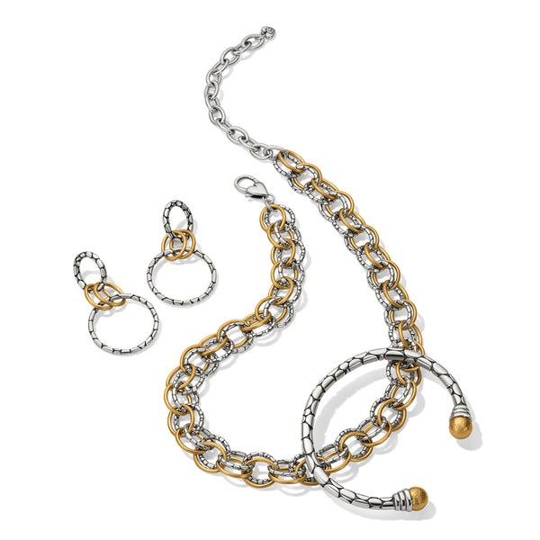 Pebble Link 2 Tone Necklace