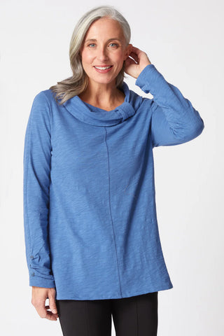 Oxford Pebble Cowl Neck Top