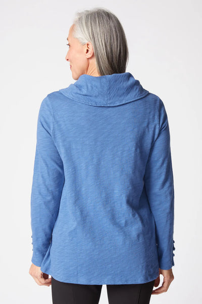 Oxford Pebble Cowl Neck Top