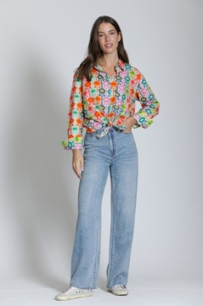 Retro Flowers Top