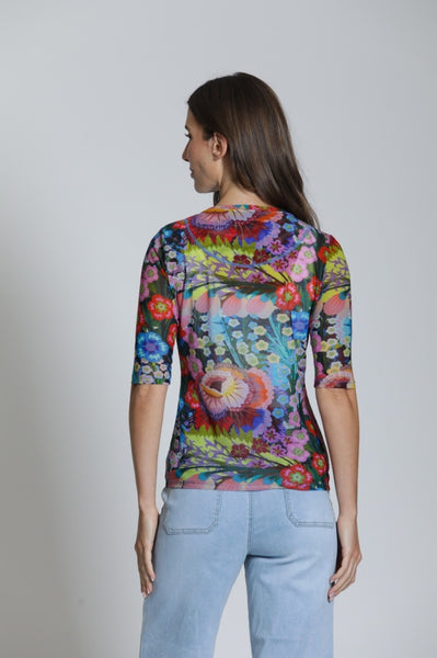 Floral Mesh Top