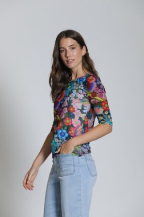 Floral Mesh Top