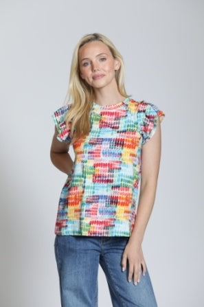 Dot Ruffle Sleeve Top