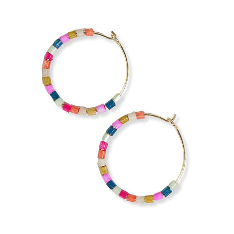 Victoria Rainbow Hoop Earrings