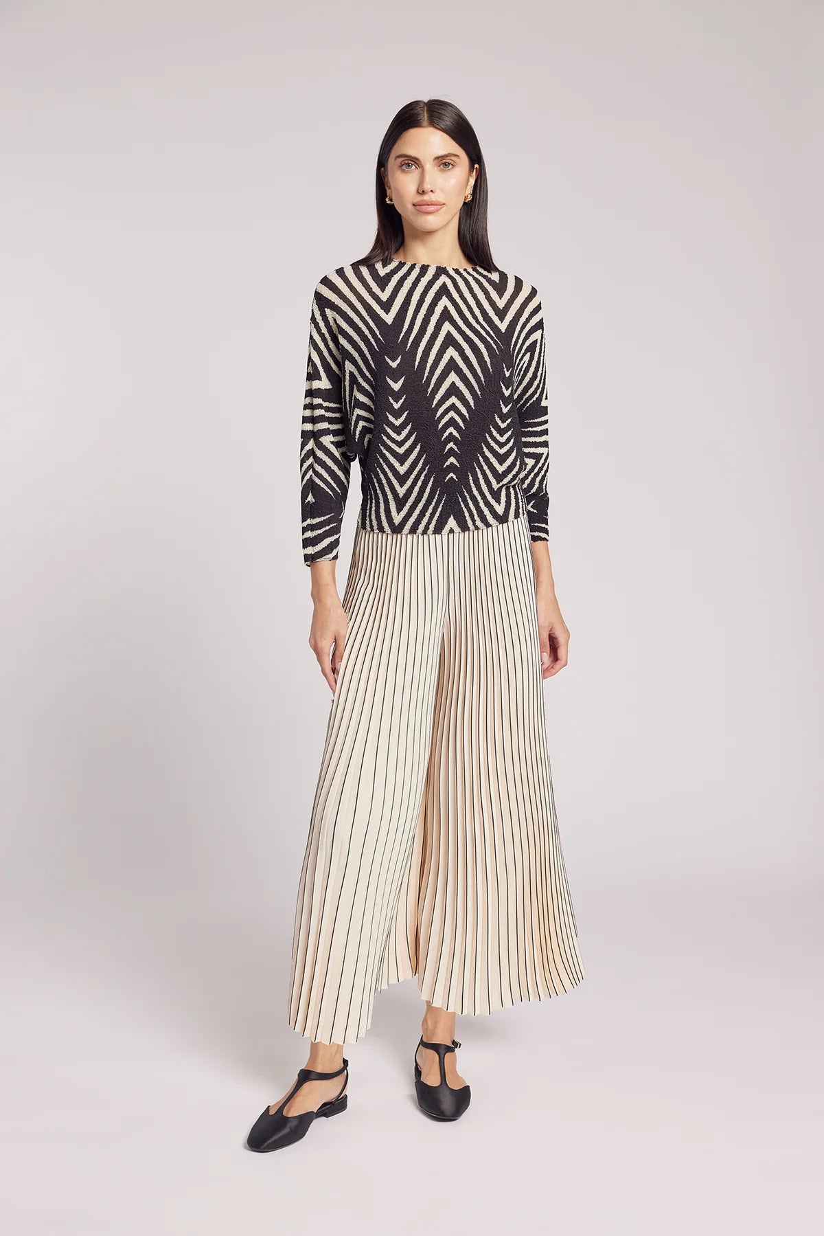 Leah Matte Plisse Palazzo Pants