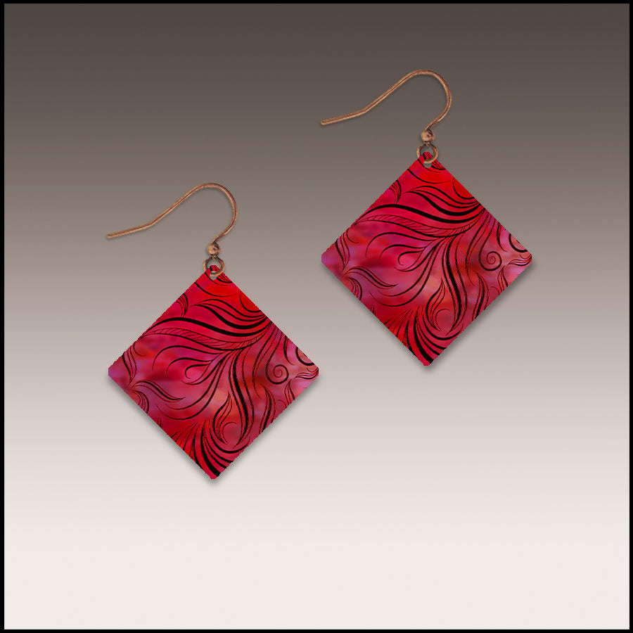 Crimson Swirl Earrings