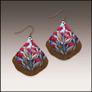 Layered Red Lilly Earrings