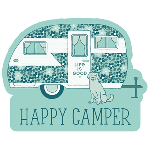 Floral Happy Camper Sticker