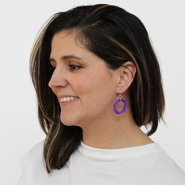 Purple Cefalu Swirl Earrings