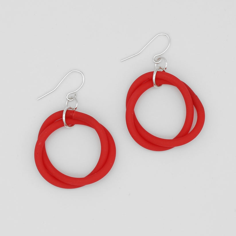 Red Cefalu Swirl Earrings