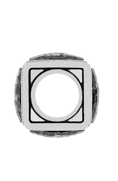 Black Patina Ice Cube Bead