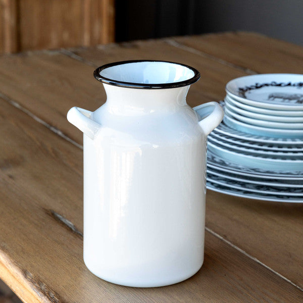 Farmhouse Enamel Milk Can Vase
