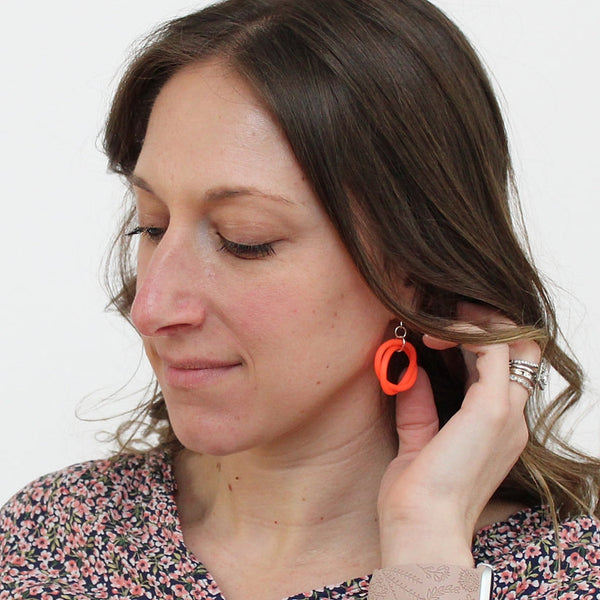 Orange Cefalu Swirl Earrings