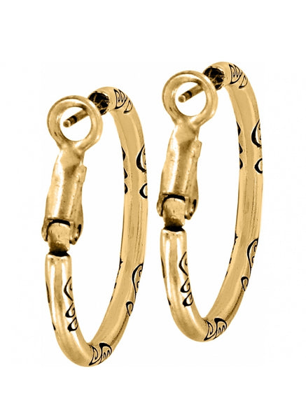 Small Gold Charm Hoop Earrings