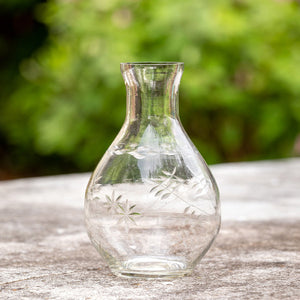Etched Glass Bedside Vase