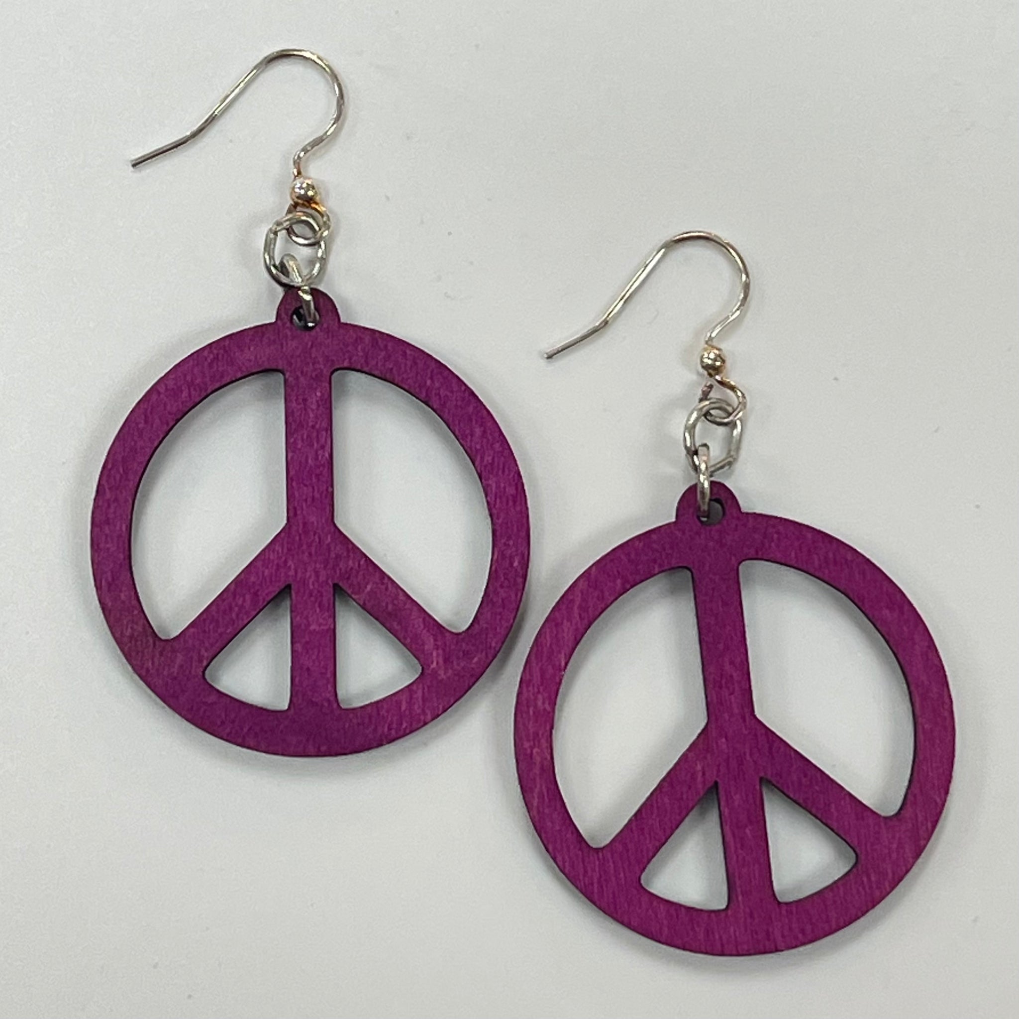 Magenta Peace Earrings
