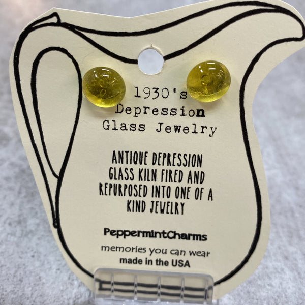 Depression Glass Earrings Y