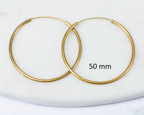 Brass Hoop Large Earrings