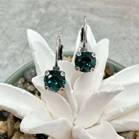 June Earrings Emerald
