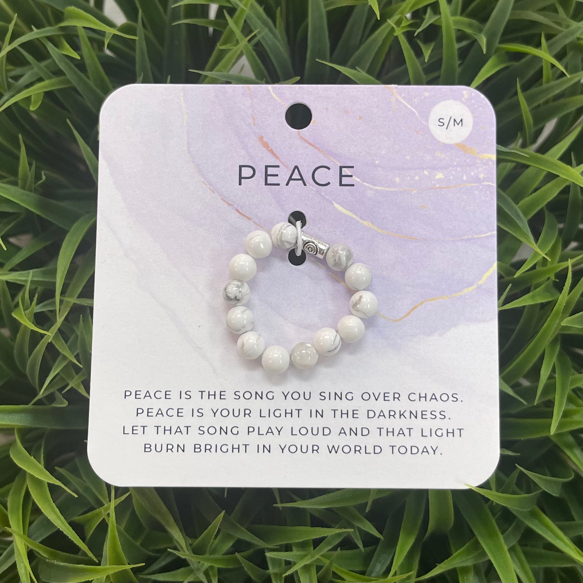Peace Ring White Marble