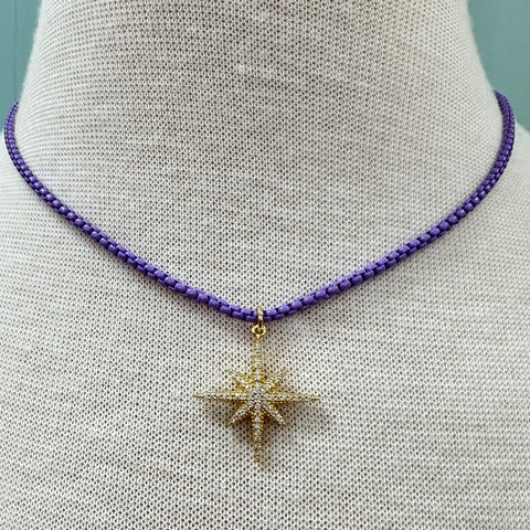 Purple North Star Necklace