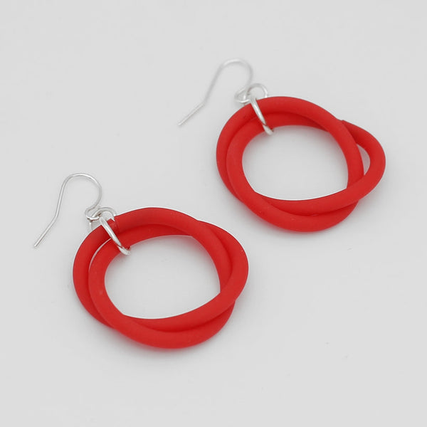 Red Cefalu Swirl Earrings