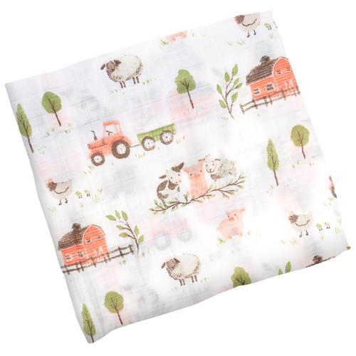 Farm Muslin Swaddle Blanket