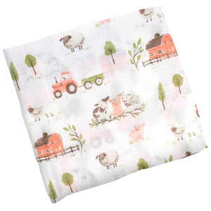 Farm Muslin Swaddle Blanket
