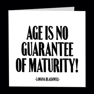 Guarantee Of Maturity Card