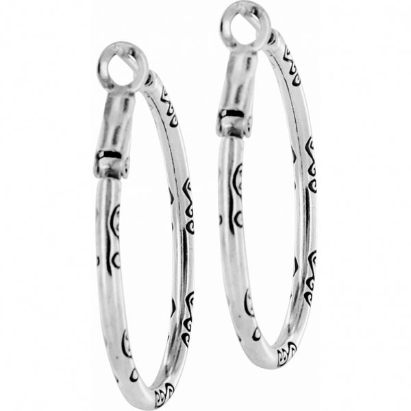 Oval Hoop Charm Earrings